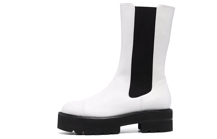 Stuart Weitzman Stuart Weitzman/SW Leather Knee High Chelsea Boots Women's White