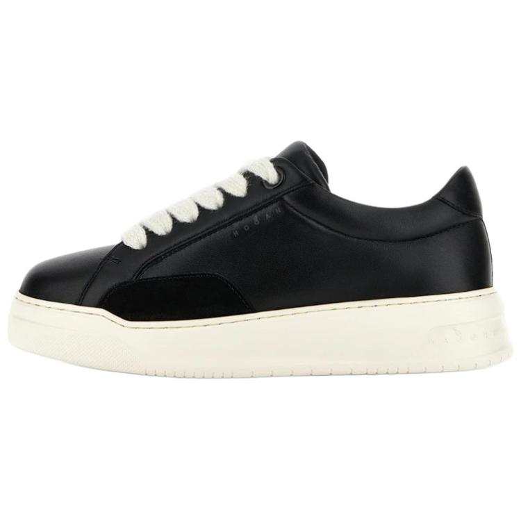 HOGAN Chamallow Leather Low top Skateboard Shoes Men's Black