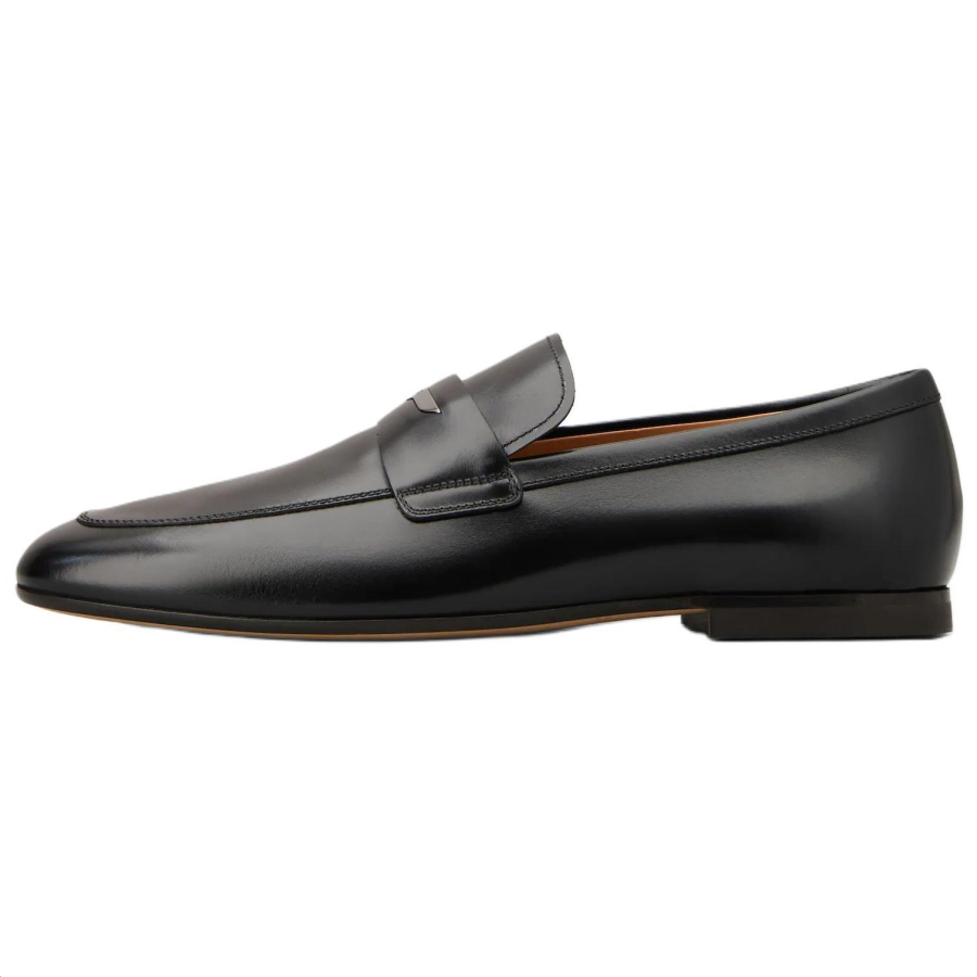 TOD'S TOD'S Logo Plaque Round Toe Loafers