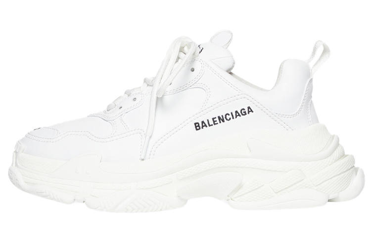 Balenciaga Triple S Artificial Leather Low top Chunky Sneakers Men's White