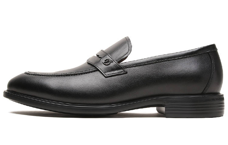 S.T.Dupont S. T.DUPONT Cow Leather Loafers Men's Black