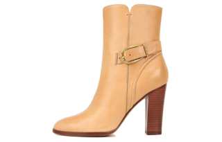 Veronica Beard Leather Ankle Boots 6CM Women's Light Brown