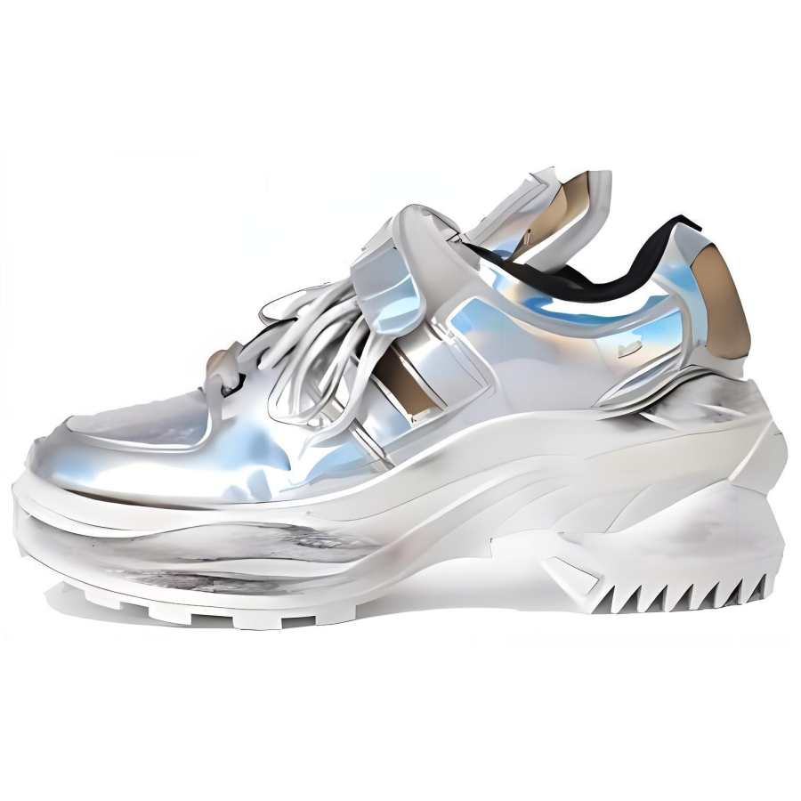Maison Margiela Leather Low top Chunky Sneakers Women's Silver