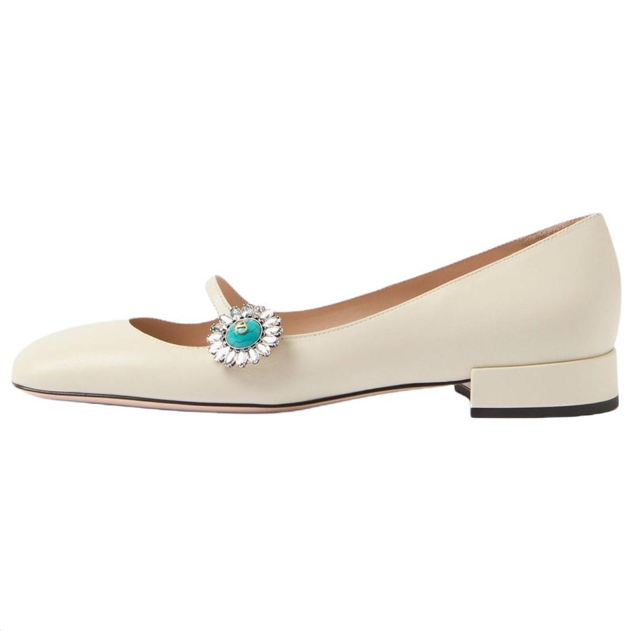 Valentino PRESHOES GARAVANI Chunky Heel Mary Jane Shoes 2cm Women's White