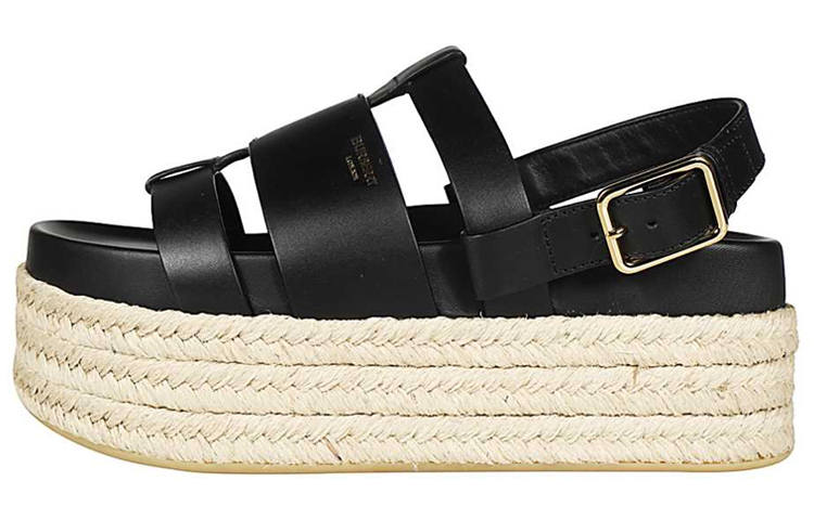 Burberry Leather Beach Sandals Women's Black