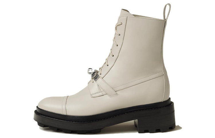 HERMES HERMES Funk Ankle Boots Women's Ecru