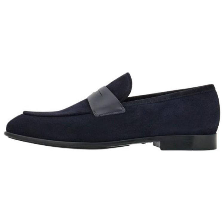 Ferragamo FERRAGAMO Suede Loafers Men's Blue