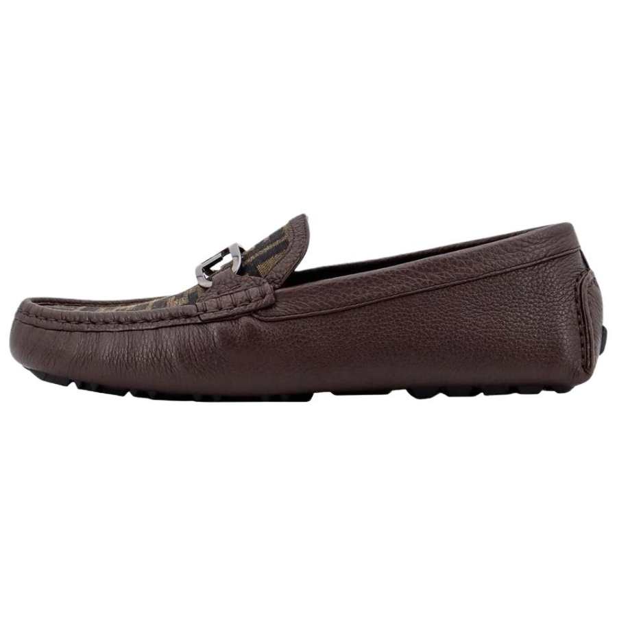 FENDI Logo Detailed Slip On Loafers