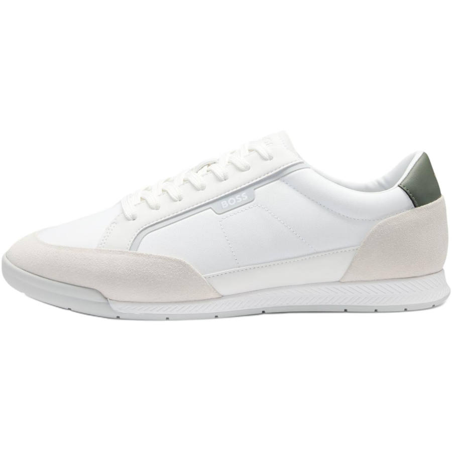 HUGO BOSS Cow Split Leather Low top Casual Shoes Men's White