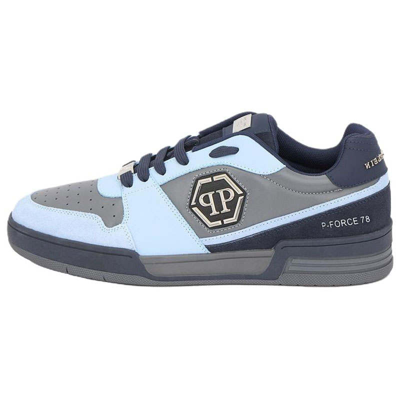 PHILIPP PLEIN Cow Leather Low top Skateboard Shoes Unisex Dark Blue