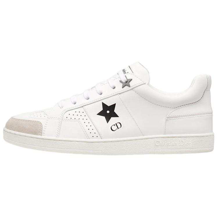 DIOR Star Platform Shoes Leather Low top Skateboard Shoes Women's White