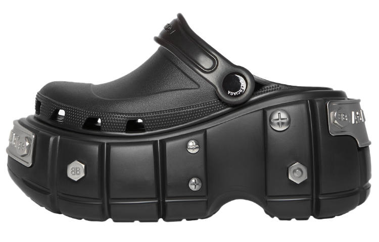 Balenciaga Hardcrocs Slide X Crocs 'Nero Silver' Women's