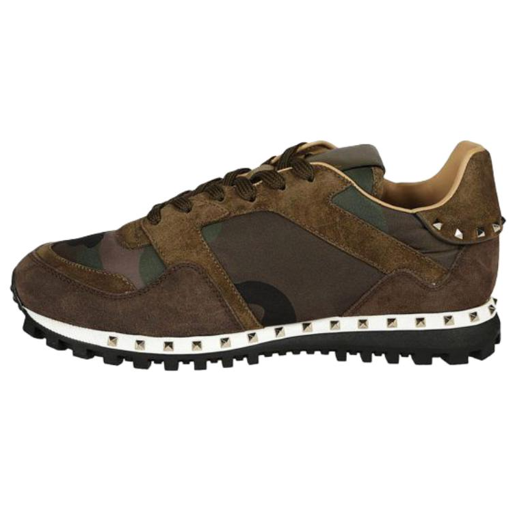 Valentino Suede Low top Casual Shoes Men's Dark Green