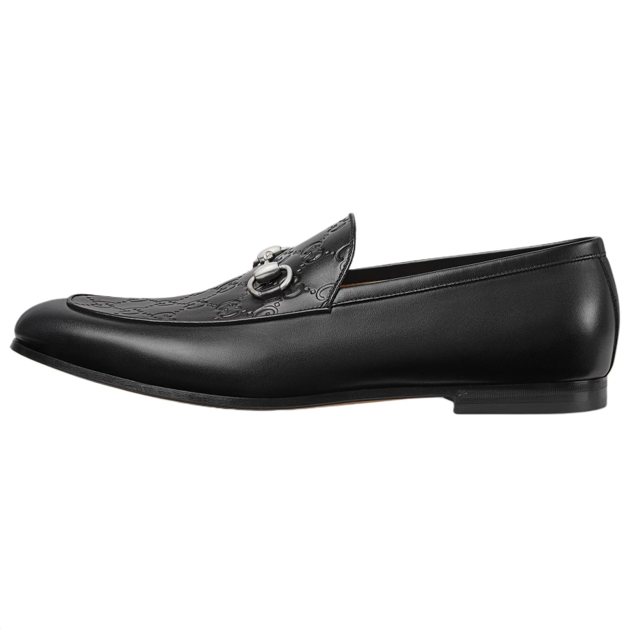 GUCCI Horsebit Cow Leather Loafers Men's Black