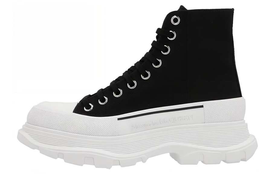 Alexander McQueen Tread Slick Lace Up Boot 'Black White' Women's