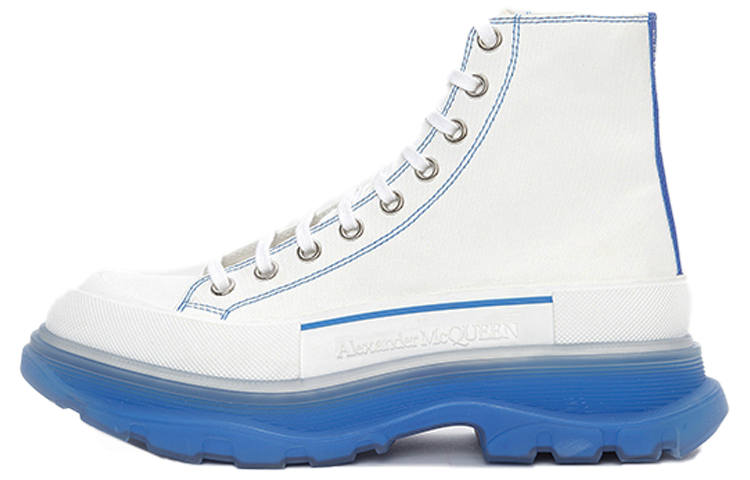 Alexander McQueen Alexander McQueen Tread Slick Ankle Boots Men's White Blue