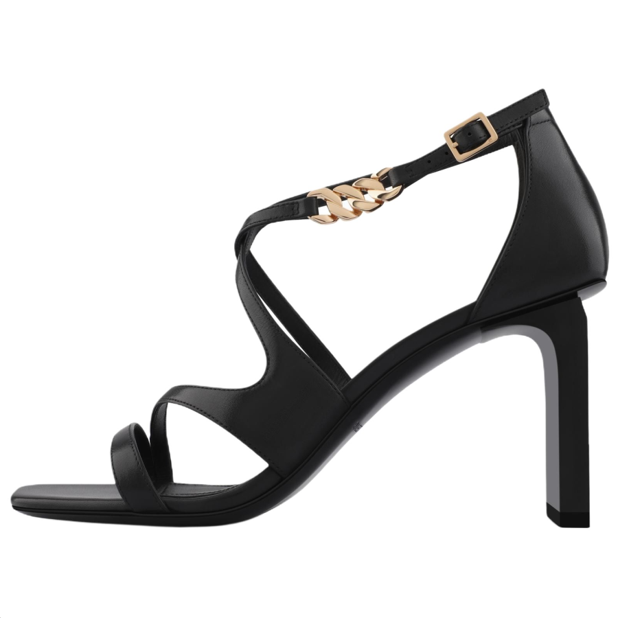 STELLA LUNA Petite Chain Sequence One Strap Sandals 8cm Women's Black