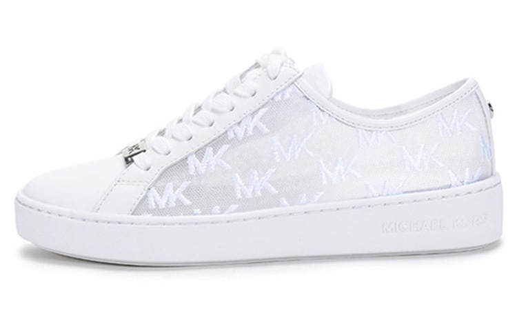 MICHAEL KORS Textile, Leather Low top Stylish Skateboarding Shoes Women's Optical White