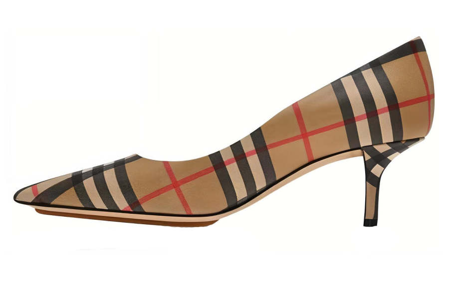 Burberry Leather Slim Heel High Heels Women's Brown