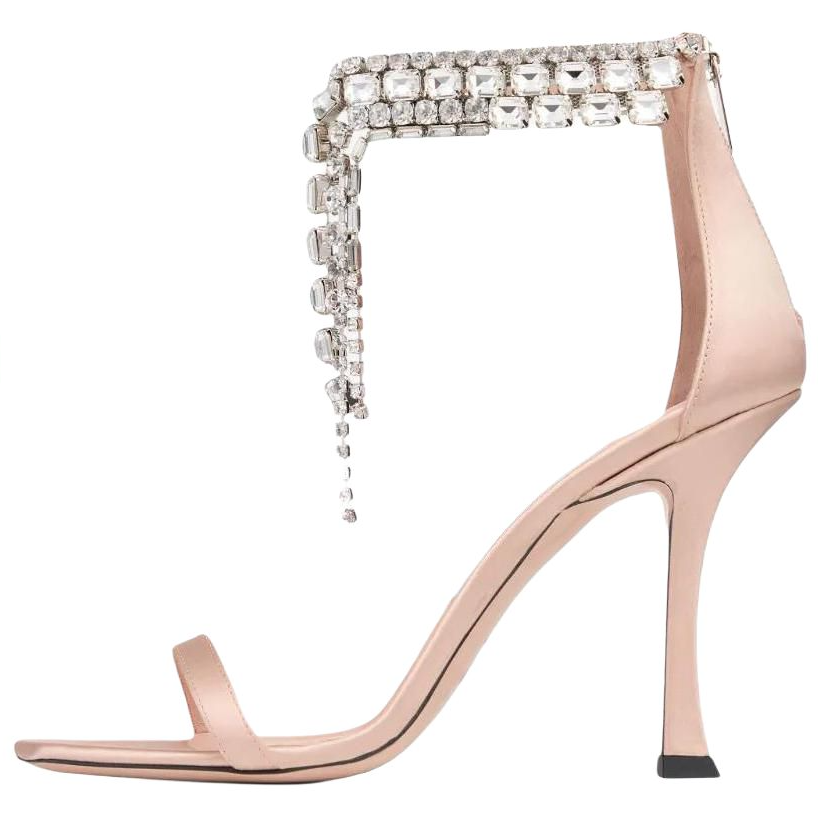 Jimmy Choo Verity Satin One Strap Sandals 10cm Women's Pink