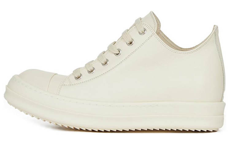 RICK OWENS RICK OWENS/RO Leather Lace Up Stylish Skateboarding Shoes Women's White