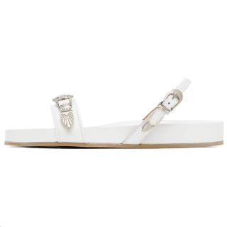 TOGA VIRILIS Leather One Strap Sandals Women's White
