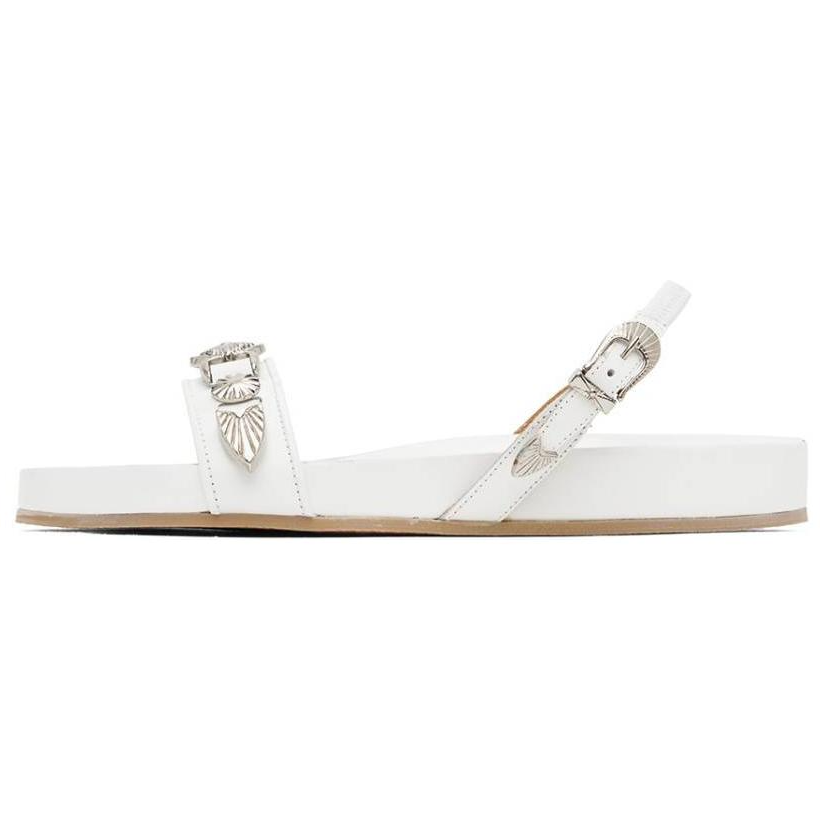 TOGA VIRILIS Leather One Strap Sandals Women's White