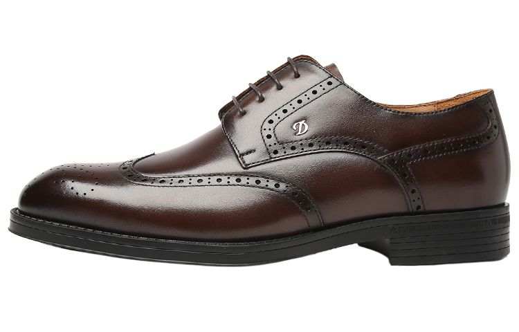 S.T.Dupont S. T.DUPONT Top Grain Cow Leather Dress Shoes Men's Coffee