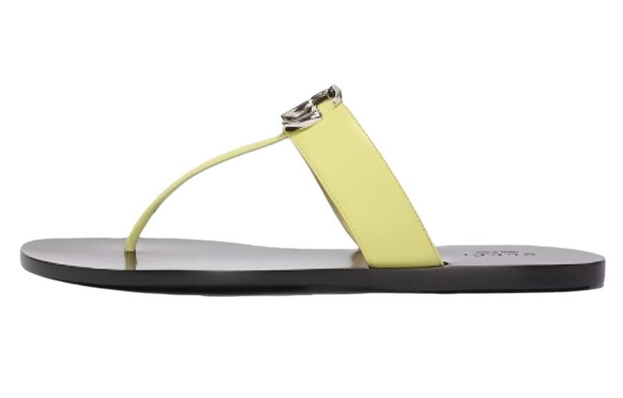 GUCCI Leather Sandals Yellow Women's