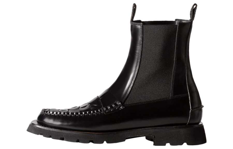 Hereu Hereu Interwoven-detail Leather Ankle Boots