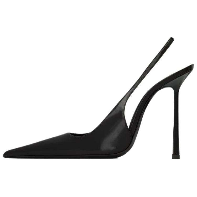 SAINT LAURENT Vendome Cow Leather Slim Heel High Heels 11cm Women's Black