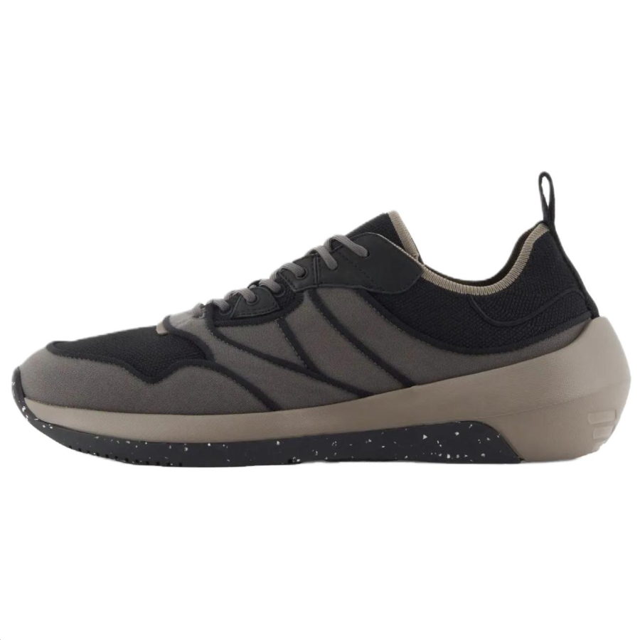 EMPORIO ARMANI Cow Leather Low top Casual Shoes Men's Black