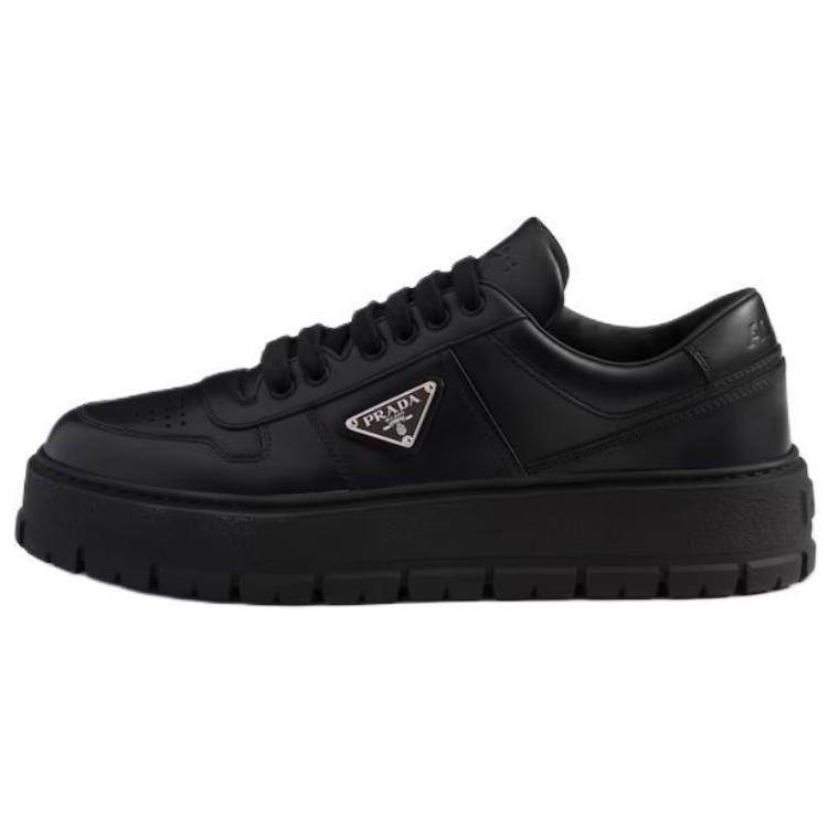 PRADA PRADA Leather Low top Skateboard Shoes Men's Black