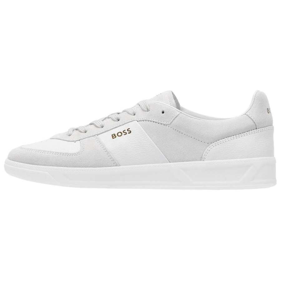 HUGO BOSS Cow Leather Low top Skateboard Shoes Men's White
