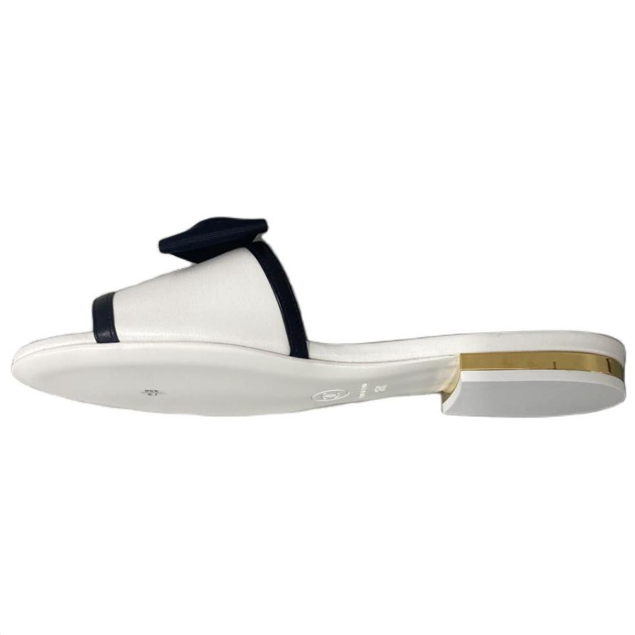 CHANEL Rubber Slide Slippers Women's White Black