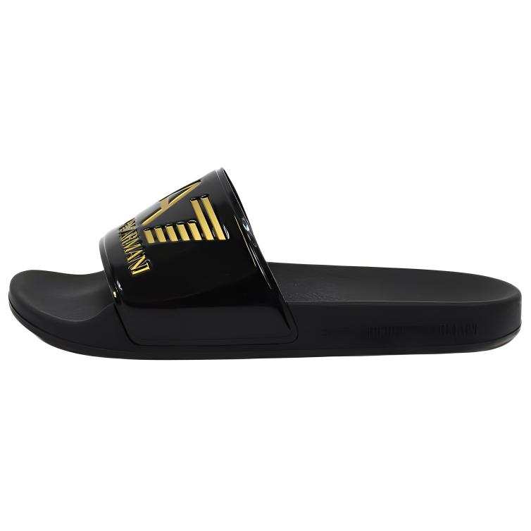EMPORIO ARMANI EA7 Rubber Sole Slide Slippers Unisex Black