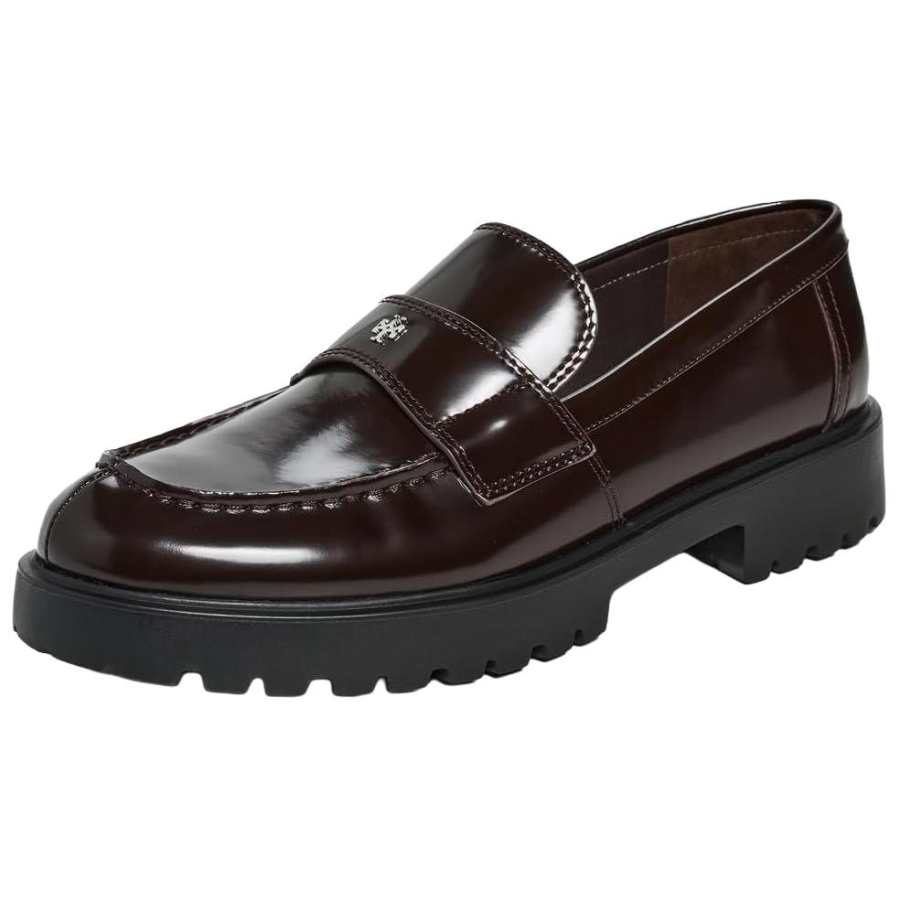 TORY BURCH Calfskin Loafers Women's Cocoa Brown