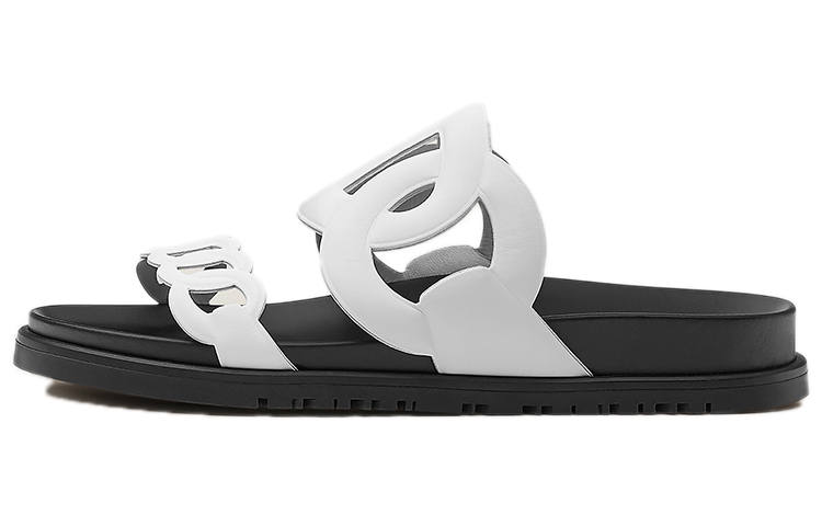 HERMES HERMES Extra Slide Slippers Women's Black White