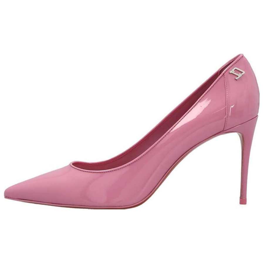 Christian Louboutin CL Patent Leather Slim Heel High Heels Women's Pink