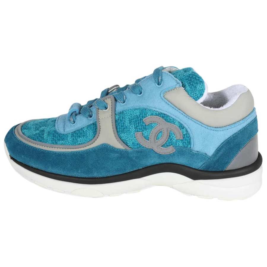CHANEL Suede Low top Casual Shoes Women's Blue