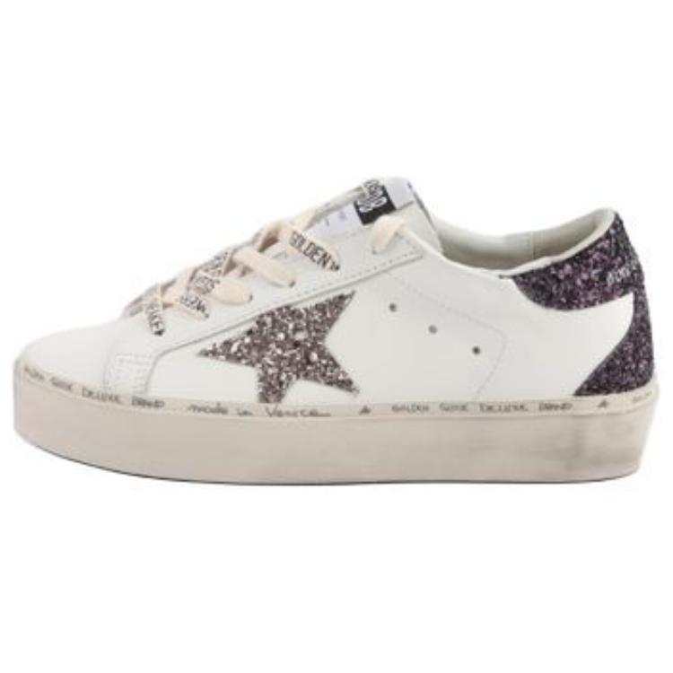 Golden Goose Hi Star Leather Low top Skateboard Shoes Women's White
