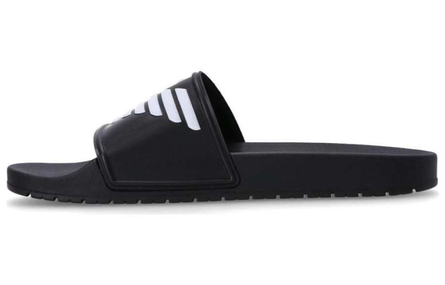 EMPORIO ARMANI Logo-embossed Ridged-sole Slides