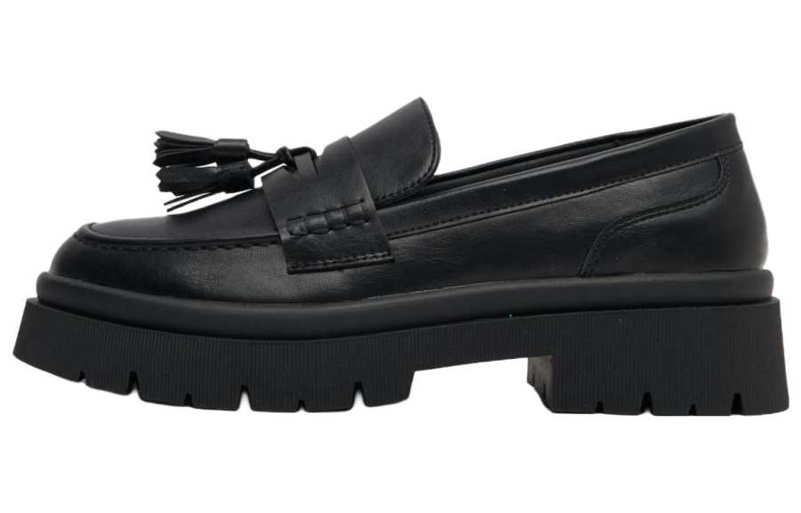 Stuart Weitzman Stuart Weitzman/SW Top Grain Cow Leather Loafers 1.5cm Women's Black
