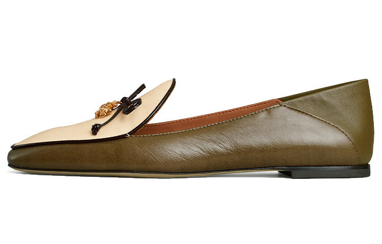 TORY BURCH Charm Leather Casual Shoes Women's Green
