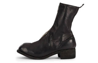 GUIDI PL2 Horse Leather Fashion Crew Ankle Boots Women's Black
