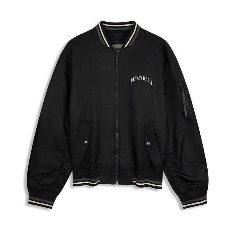 Calvin Klein Jackets Men's UB1 Space Black Baseball Collar Moderate Other