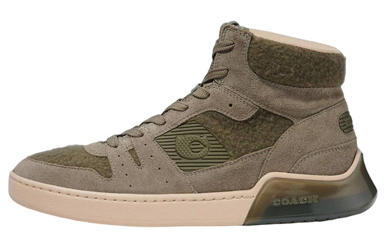 COACH High top Stylish Skateboarding Shoes Men's Army Green
