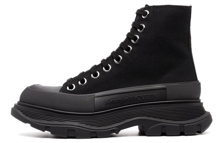 Alexander McQueen Tread Slick Lace Up Boot Black Women's
