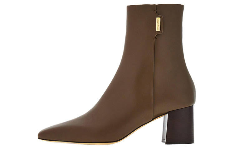 Ferragamo FERRAGAMO Leather Ankle Boots 6CM Women's Brown