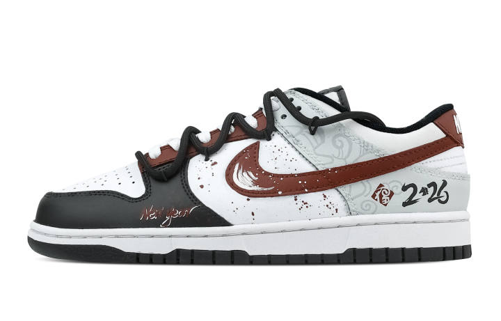Nike Nike Dunk Riding The Flames Abrasion Resistant Low top Skateboard Shoes Unisex Black Red